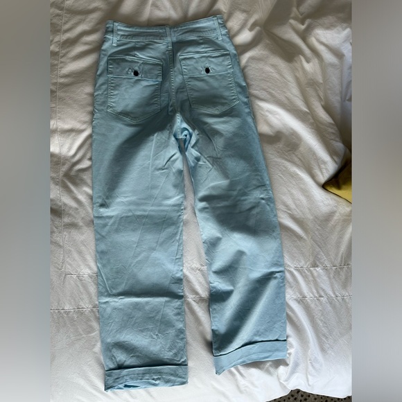 Frame Rolled High Rise Wide Leg pants size 27 cool blue chino - Picture 4 of 4